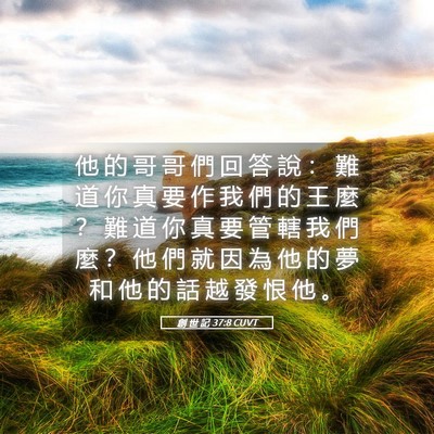 Picture 05 - 創 世 記 37:8 CUVT - 他 的 哥 哥 們 回 答 說 ： 難 道 你 - Bible Verse Picture