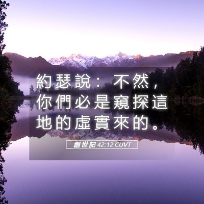 Picture 05 - 創 世 記 42:12 CUVT - 約 瑟 說 ： 不 然 ， 你 們 必 是 窺 - Bible Verse Picture