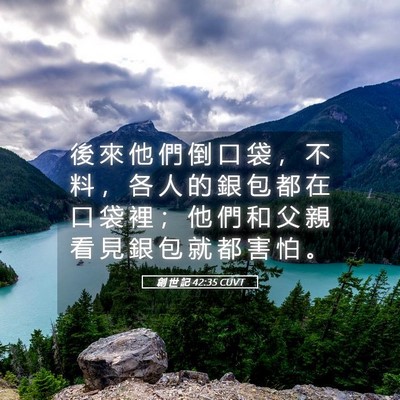 Picture 05 - 創 世 記 42:35 CUVT - 後 來 他 們 倒 口 袋 ， 不 料 ， 各 - Bible Verse Picture