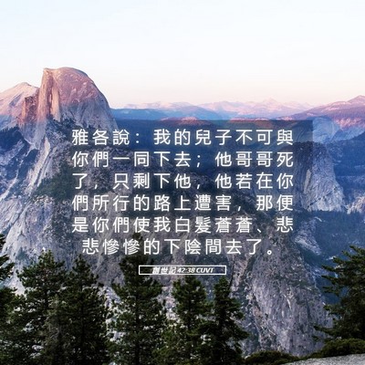 Picture 05 - 創 世 記 42:38 CUVT - 雅 各 說 ： 我 的 兒 子 不 可 與 你 - Bible Verse Picture