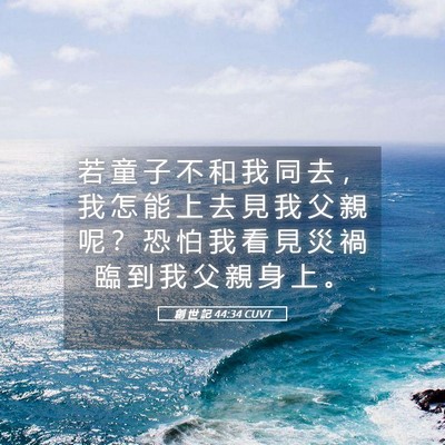 Picture 05 - 創 世 記 44:34 CUVT - 若 童 子 不 和 我 同 去 ， 我 怎 能 - Bible Verse Picture