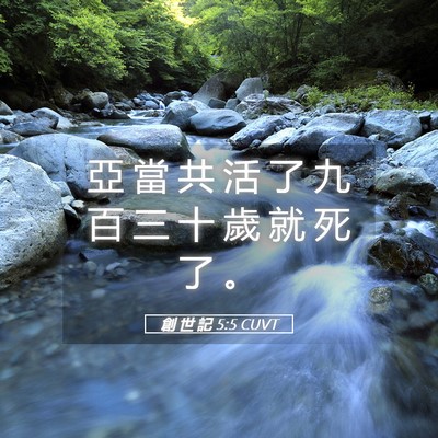 Picture 05 - 創 世 記 5:5 CUVT - 亞 當 共 活 了 九 百 三 十 歲 就 死 - Bible Verse Picture