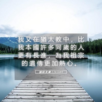 Picture 05 - 加 拉 太 書 1:14 CUVT - 我 又 在 猶 太 教 中 ， 比 我 本 國 - Bible Verse Picture