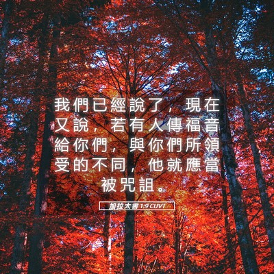 Picture 05 - 加 拉 太 書 1:9 CUVT - 我 們 已 經 說 了 ， 現 在 又 說 ， - Bible Verse Picture