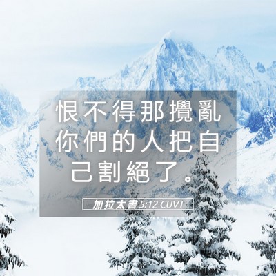 Picture 05 - 加 拉 太 書 5:12 CUVT - 恨 不 得 那 攪 亂 你 們 的 人 把 自 - Bible Verse Picture