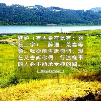 Picture 05 - 加 拉 太 書 5:21 CUVT - 嫉 妒 （ 有 古 卷 在 此 有 ： 兇 殺 - Bible Verse Picture