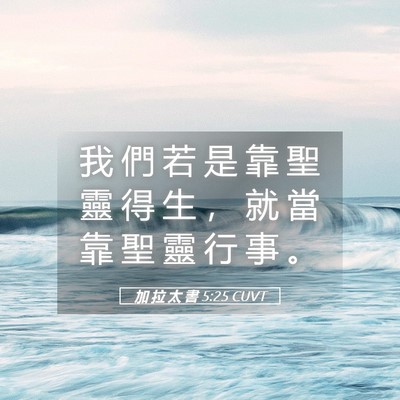 Picture 05 - 加 拉 太 書 5:25 CUVT - 我 們 若 是 靠 聖 靈 得 生 ， 就 當 - Bible Verse Picture