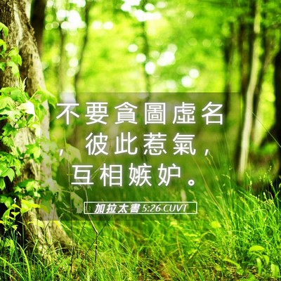 Picture 05 - 加 拉 太 書 5:26 CUVT - 不 要 貪 圖 虛 名 ， 彼 此 惹 氣 ， - Bible Verse Picture