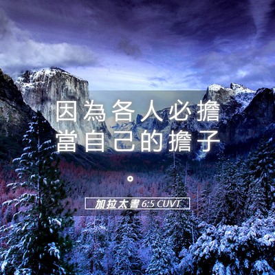 Picture 05 - 加 拉 太 書 6:5 CUVT - 因 為 各 人 必 擔 當 自 己 的 擔 子 - Bible Verse Picture