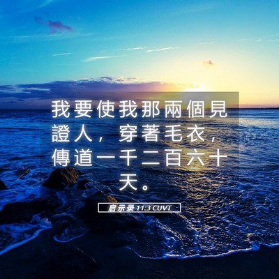 Picture 05 - 启 示 录 11:3 CUVT - 我 要 使 我 那 兩 個 見 證 人 ， 穿 - Bible Verse Picture