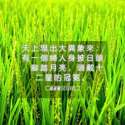 Picture 05 - 启 示 录 12:1 CUVT - 天 上 現 出 大 異 象 來 ： 有 一 個 - Bible Verse Picture