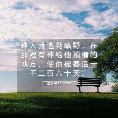 Picture 05 - 启 示 录 12:6 CUVT - 婦 人 就 逃 到 曠 野 ， 在 那 裡 有 - Bible Verse Picture