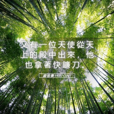 Picture 05 - 启 示 录 14:17 CUVT - 又 有 一 位 天 使 從 天 上 的 殿 中 - Bible Verse Picture