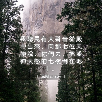 Picture 05 - 启 示 录 16:1 CUVT - 我 聽 見 有 大 聲 音 從 殿 中 出 來 - Bible Verse Picture