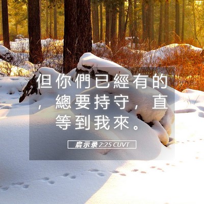Picture 05 - 启 示 录 2:25 CUVT - 但 你 們 已 經 有 的 ， 總 要 持 守 - Bible Verse Picture