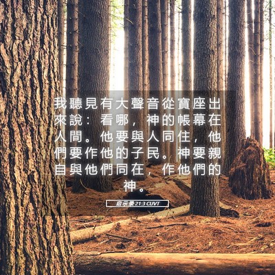 Picture 05 - 启 示 录 21:3 CUVT - 我 聽 見 有 大 聲 音 從 寶 座 出 來 - Bible Verse Picture