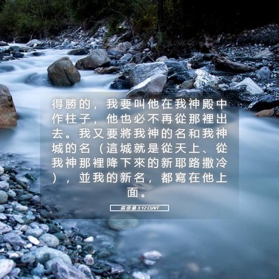 Picture 05 - 启 示 录 3:12 CUVT - 得 勝 的 ， 我 要 叫 他 在 我 神 殿 - Bible Verse Picture