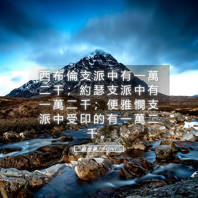 Picture 05 - 启 示 录 7:8 CUVT - 西 布 倫 支 派 中 有 一 萬 二 千 ； - Bible Verse Picture