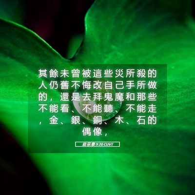 Picture 05 - 启 示 录 9:20 CUVT - 其 餘 未 曾 被 這 些 災 所 殺 的 人 - Bible Verse Picture