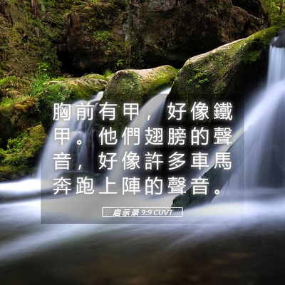 Picture 05 - 启 示 录 9:9 CUVT - 胸 前 有 甲 ， 好 像 鐵 甲 。 他 們 - Bible Verse Picture