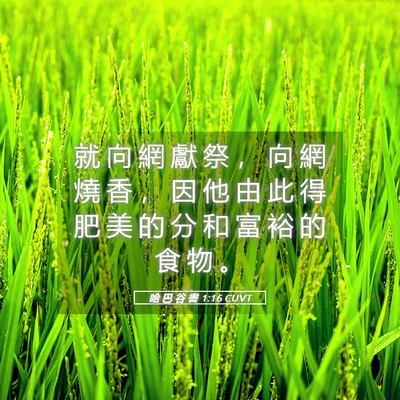 Picture 05 - 哈 巴 谷 書 1:16 CUVT - 就 向 網 獻 祭 ， 向 網 燒 香 ， 因 - Bible Verse Picture
