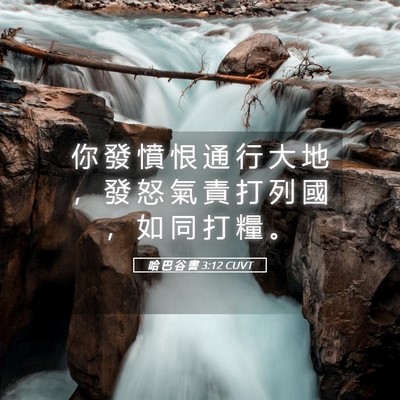 Picture 05 - 哈 巴 谷 書 3:12 CUVT - 你 發 憤 恨 通 行 大 地 ， 發 怒 氣 - Bible Verse Picture