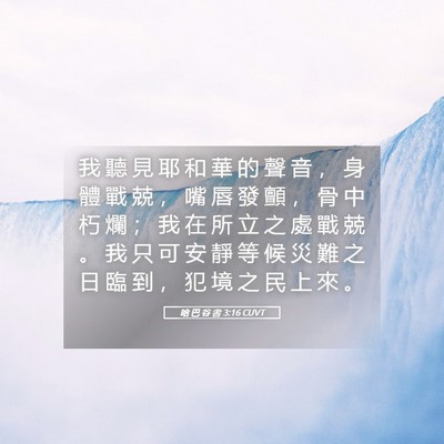 Picture 05 - 哈 巴 谷 書 3:16 CUVT - 我 聽 見 耶 和 華 的 聲 音 ， 身 體 - Bible Verse Picture