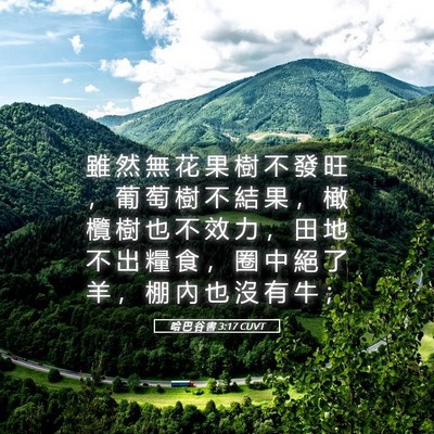 Picture 05 - 哈 巴 谷 書 3:17 CUVT - 雖 然 無 花 果 樹 不 發 旺 ， 葡 萄 - Bible Verse Picture