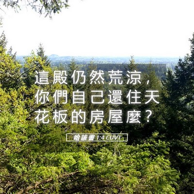 Picture 05 - 哈 該 書 1:4 CUVT - 這 殿 仍 然 荒 涼 ， 你 們 自 己 還 - Bible Verse Picture