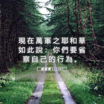 Picture 05 - 哈 該 書 1:5 CUVT - 現 在 萬 軍 之 耶 和 華 如 此 說 ： - Bible Verse Picture