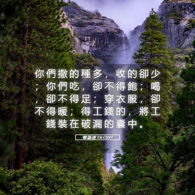 Picture 05 - 哈 該 書 1:6 CUVT - 你 們 撒 的 種 多 ， 收 的 卻 少 ； - Bible Verse Picture