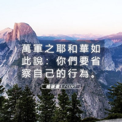 Picture 05 - 哈 該 書 1:7 CUVT - 萬 軍 之 耶 和 華 如 此 說 ： 你 們 - Bible Verse Picture