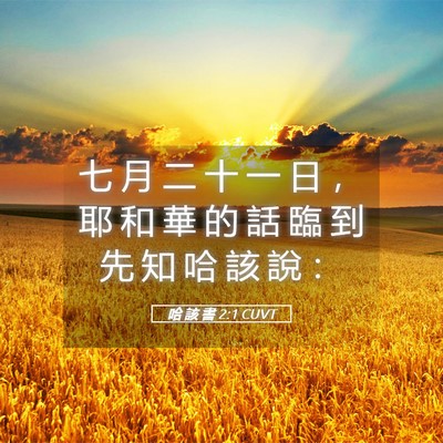 Picture 05 - 哈 該 書 2:1 CUVT - 七 月 二 十 一 日 ， 耶 和 華 的 話 - Bible Verse Picture