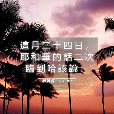Picture 05 - 哈 該 書 2:20 CUVT - 這 月 二 十 四 日 ， 耶 和 華 的 話 - Bible Verse Picture