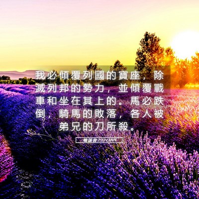 Picture 05 - 哈 該 書 2:22 CUVT - 我 必 傾 覆 列 國 的 寶 座 ， 除 滅 - Bible Verse Picture