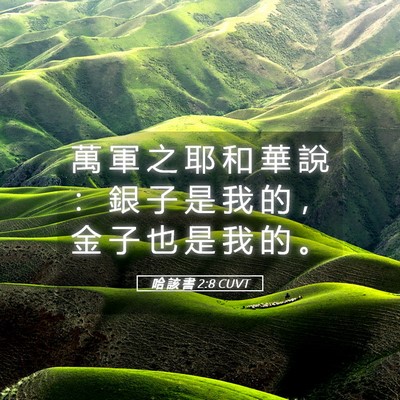Picture 05 - 哈 該 書 2:8 CUVT - 萬 軍 之 耶 和 華 說 ： 銀 子 是 我 - Bible Verse Picture