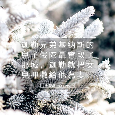 Picture 05 - 士 師 記 1:13 CUVT - 迦 勒 兄 弟 基 納 斯 的 兒 子 俄 陀 - Bible Verse Picture
