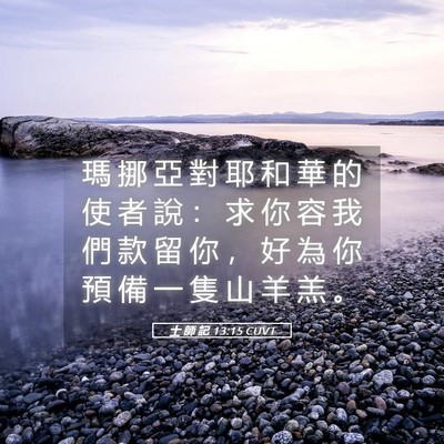 Picture 05 - 士 師 記 13:15 CUVT - 瑪 挪 亞 對 耶 和 華 的 使 者 說 ： - Bible Verse Picture