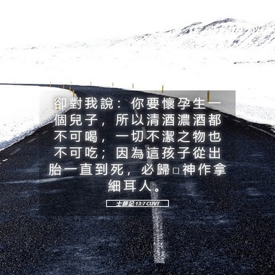 Picture 05 - 士 師 記 13:7 CUVT - 卻 對 我 說 ： 你 要 懷 孕 生 一 個 - Bible Verse Picture