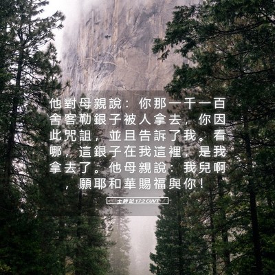 Picture 05 - 士 師 記 17:2 CUVT - 他 對 母 親 說 ： 你 那 一 千 一 百 - Bible Verse Picture