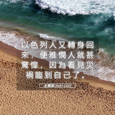 Picture 05 - 士 師 記 20:41 CUVT - 以 色 列 人 又 轉 身 回 來 ， 便 雅 - Bible Verse Picture