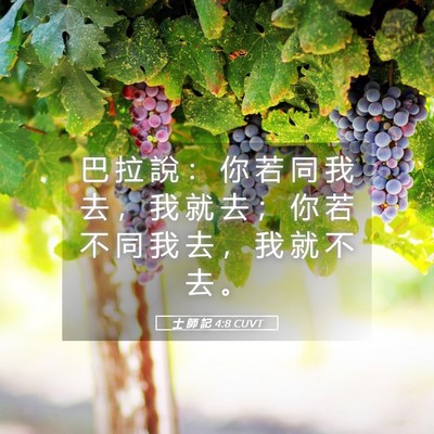 Picture 05 - 士 師 記 4:8 CUVT - 巴 拉 說 ： 你 若 同 我 去 ， 我 就 - Bible Verse Picture