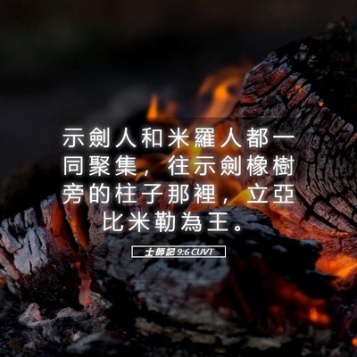 Picture 05 - 士 師 記 9:6 CUVT - 示 劍 人 和 米 羅 人 都 一 同 聚 集 - Bible Verse Picture