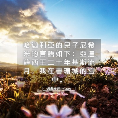 Picture 05 - 尼 希 米 記 1:1 CUVT - 哈 迦 利 亞 的 兒 子 尼 希 米 的 言 - Bible Verse Picture