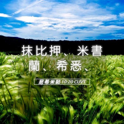 Picture 05 - 尼 希 米 記 10:20 CUVT - 抹 比 押 、 米 書 蘭 、 希 悉 - Bible Verse Picture