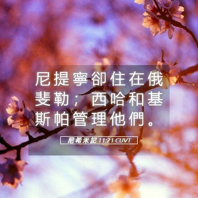 Picture 05 - 尼 希 米 記 11:21 CUVT - 尼 提 寧 卻 住 在 俄 斐 勒 ； 西 哈 - Bible Verse Picture