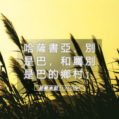 Picture 05 - 尼 希 米 記 11:27 CUVT - 哈 薩 書 亞 、 別 是 巴 ， 和 屬 別 - Bible Verse Picture
