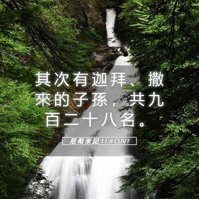 Picture 05 - 尼 希 米 記 11:8 CUVT - 其 次 有 迦 拜 、 撒 來 的 子 孫 ， - Bible Verse Picture