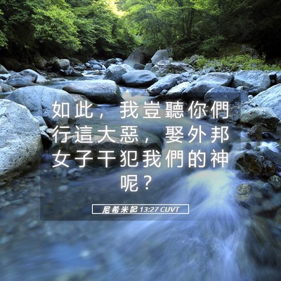 Picture 05 - 尼 希 米 記 13:27 CUVT - 如 此 ， 我 豈 聽 你 們 行 這 大 惡 - Bible Verse Picture