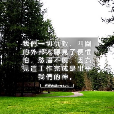 Picture 05 - 尼 希 米 記 6:16 CUVT - 我 們 一 切 仇 敵 、 四 圍 的 外 邦 - Bible Verse Picture